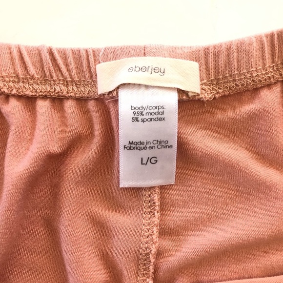 Eberjey Women's Modal Blend Contrast Piping Luxurious Long Pajama Set Size L - Picture 10 of 15